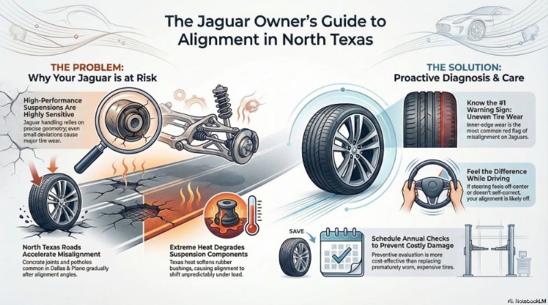 Экспертные услуги по регулировке и шиномонтажу Jaguar в Плано, Далласе и Уайт-Роке 